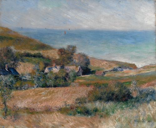Uitzicht op de kust in de buurt Wargemont in Normandië, Auguste Renoir