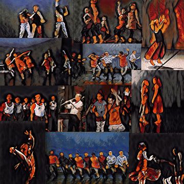 Dansers collage van Hanneke Luit
