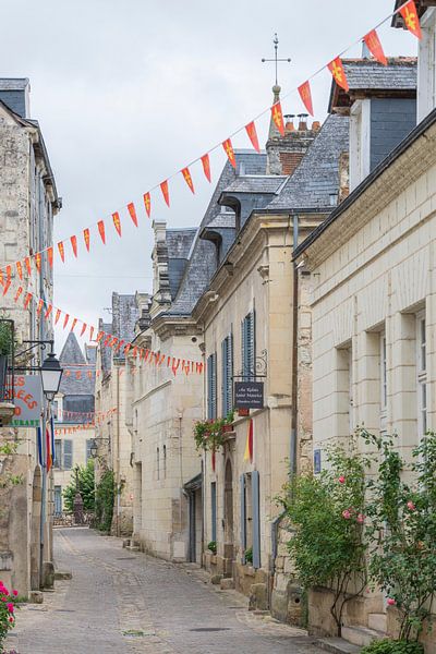 Straße in der mittelalterlichen Stadt Chinon in Frankreich. von Christa Stroo photography