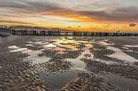 Zonsopkomst strand Zoutelande van Jan Poppe thumbnail