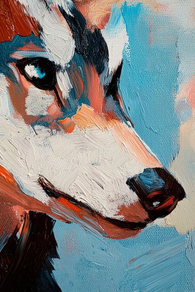 Animal portrait in a play of colours - Creative by Poster Art Shop