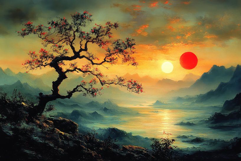 japanese painting landscape by Egon Zitter