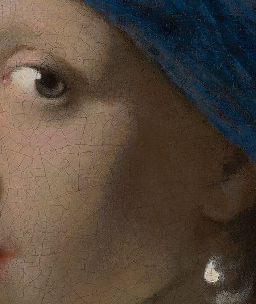 Girl with a Pearl Earring Großaufnahme von Digital Art Studio