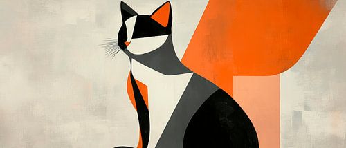 Creatieve kat in geometrische vormen
