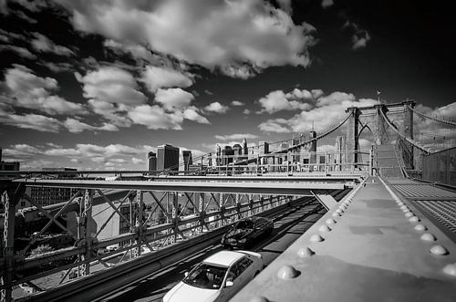 New York Brooklyn Bridge zwart wit