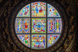 Stained-glass windows in Duomo of Siena, Italy