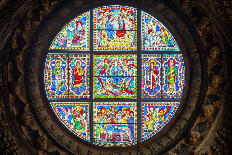 Stained-glass windows in Duomo of Siena, Italy by Jan Fritz