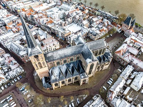 Matin froid de printemps à Kampen vu d'en haut