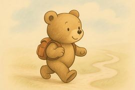 Kleiner Bär auf gewundenem Pfad von Art & Soul Creations