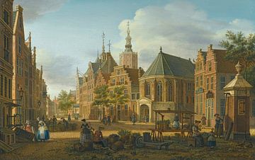 Den Haag, Gezicht op de Groenmarkt bij het Westeinde kijkend naar het westen, Paulus Constantijn la 