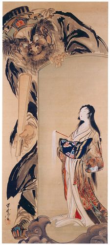 Kawanabe Kyōsai - De koning van de hel Enma en de helschildpad