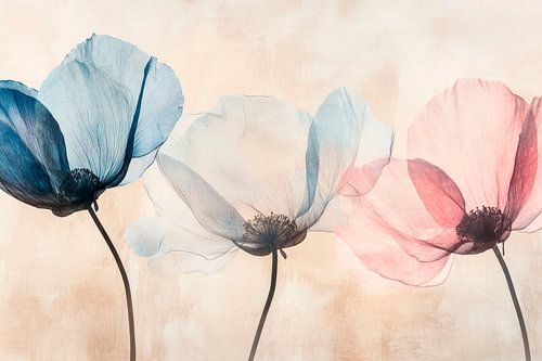 Delicate anemonen in zachte kleuren