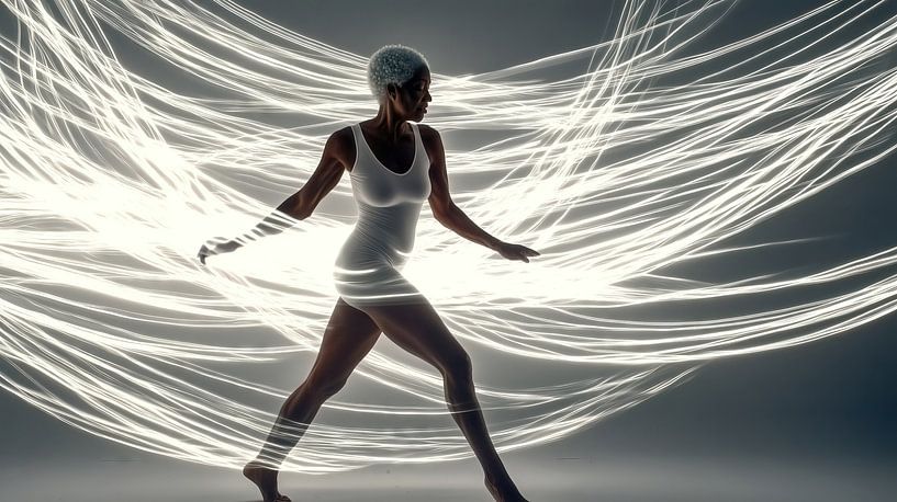 Gracieuze danseres in sporen van licht van Frank Heinz