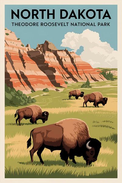 North Dakota Vintage Travel Poster von Poster Art Shop