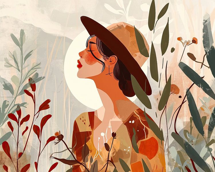 Frau Profil | Modernes Porträt von ARTEO Gemälde