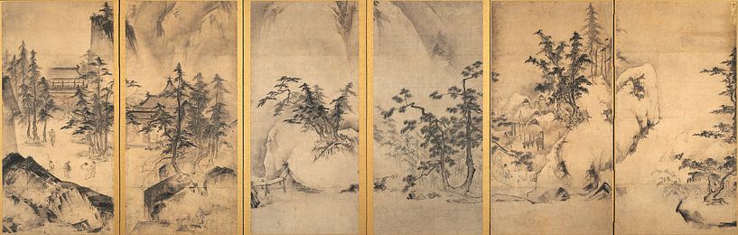 Tensho Shubun - Paysage d'hiver et de printemps par 1000 Schilderijen