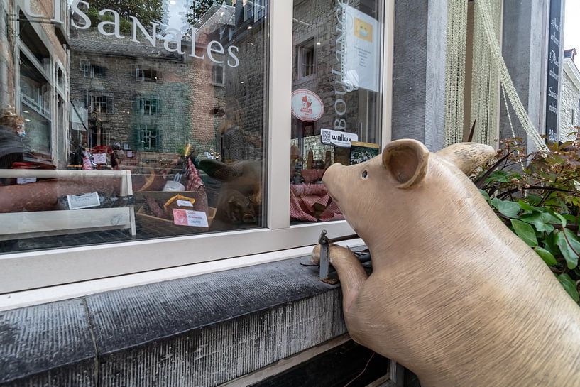 DURBUY Pig for butcher shop by Paul Veen