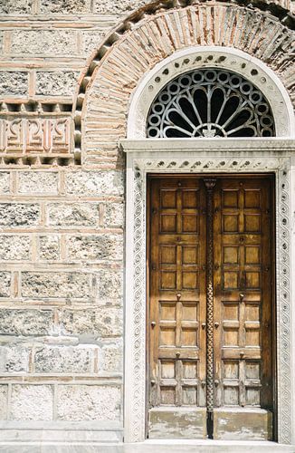 Church door in Greece by Patrycja Polechonska