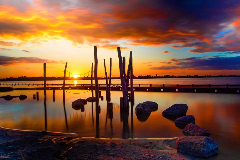 Coucher de soleil sur les lacs de Loosdrecht par Jennifer Hendriks