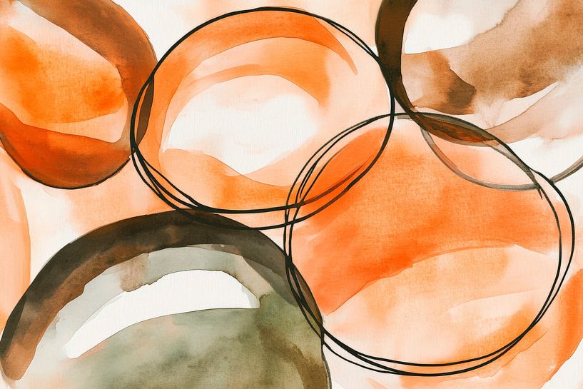 Abstrakte Aquarellmuster in Erdtönen von Poster Art Shop