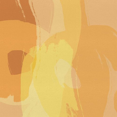 Abstract schilderij in warm geel, beige, oranje