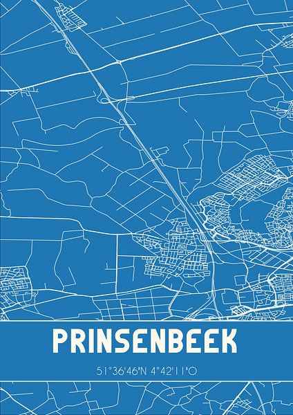 Blueprint | Map | Prinsenbeek (North Brabant) by Prints of Place