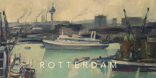 SS Rotterdam verlaat de haven van Rotterdam