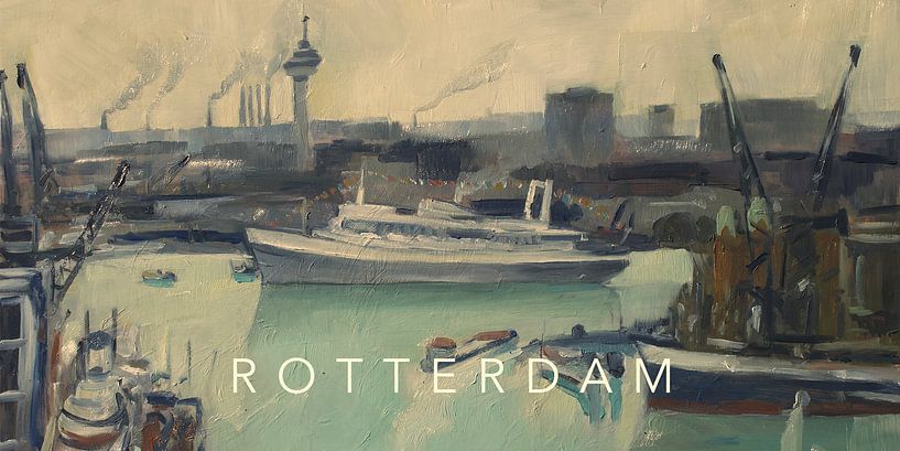 SS Rotterdam leaves the port of Rotterdam by Nop Briex