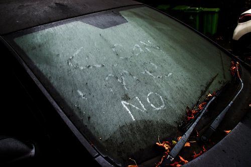 vieze auto op de schotse straten