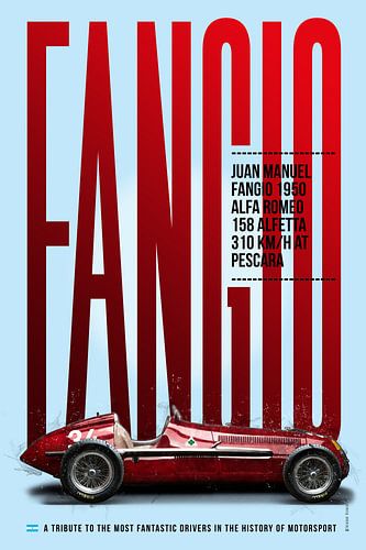 Juan Manuel Fangio eerbetoon Alfa 158