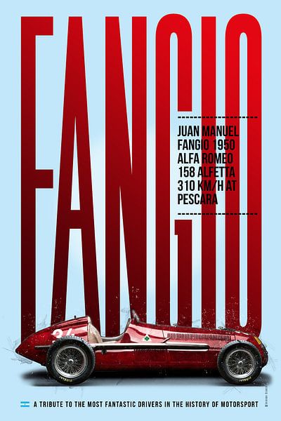 Juan Manuel Fangio eerbetoon Alfa 158 van Theodor Decker
