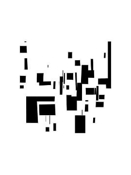 Organisch minimalisme 7 | Zwart & Wit Geometrisch Abstract van Menega Sabidussi