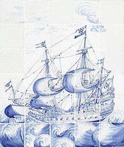 VOC-Schiff - Delfter Blau Fliesen von by Maria