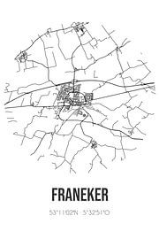 Franeker (Fryslan) | Karte | Schwarz und weiß