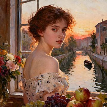 Zurück in der Zeit - Blüte am Flussufer von Johannas Art Creations