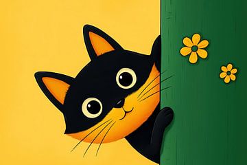 Verspielte Katze mit großen Augen von Art & Soul Creations
