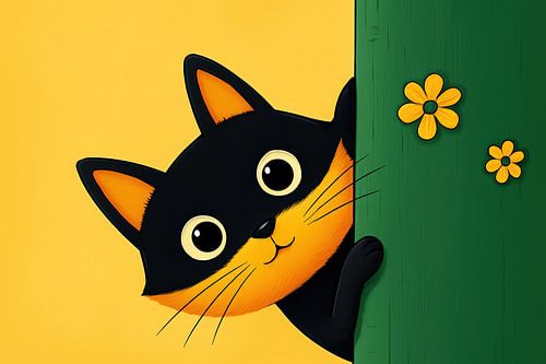 Speelse kat met grote ogen