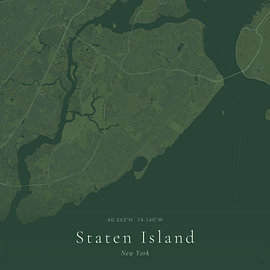 Vintage map of Staten Island, United States by Prints of Place
