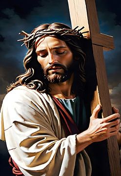 Jezus Christus met kruis van Art Kingdom