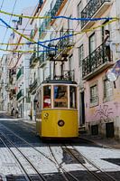 Yellow tram in Lisbon