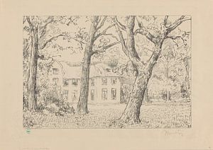 Simon Moulijn, Blick auf die Villa Groot Haesebroek vom Garten Groot Hasebroeck aus, 1926