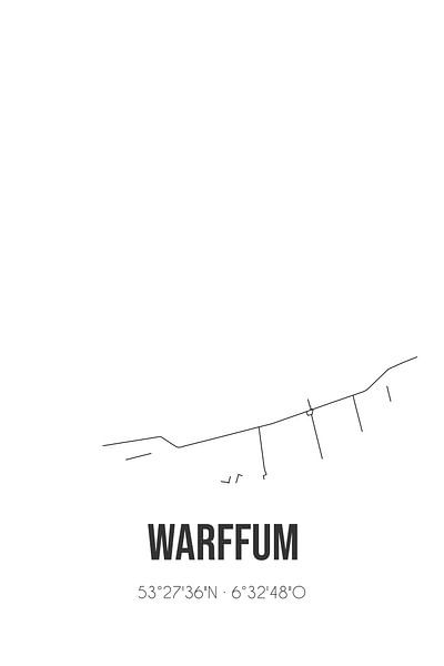 Warffum (Groningen) | Map | Black and white by Prints of Place