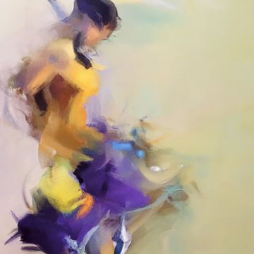 Abstraktes Frauenporträt "Flamenco" von Carla Van Iersel