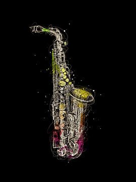saxophone scribbles by izmo scribbles