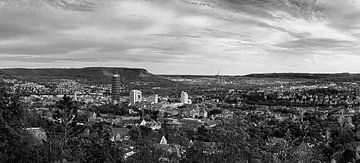 Panorama van Jena - zwart-wit
