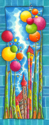 Bubblegum - Blue - Art for Kids by Sonja Mengkowski