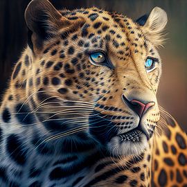 Nahaufnahme eines Leoparden Illustration