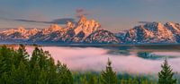 Sonnenaufgang Snake River Overlook, Grand Teton N.P., Wyoming von Henk Meijer Photography Miniaturansicht