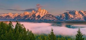 Sonnenaufgang Snake River Overlook, Grand Teton N.P., Wyoming
