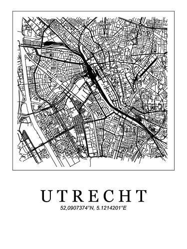 Gestylde plattgrond van Utrecht